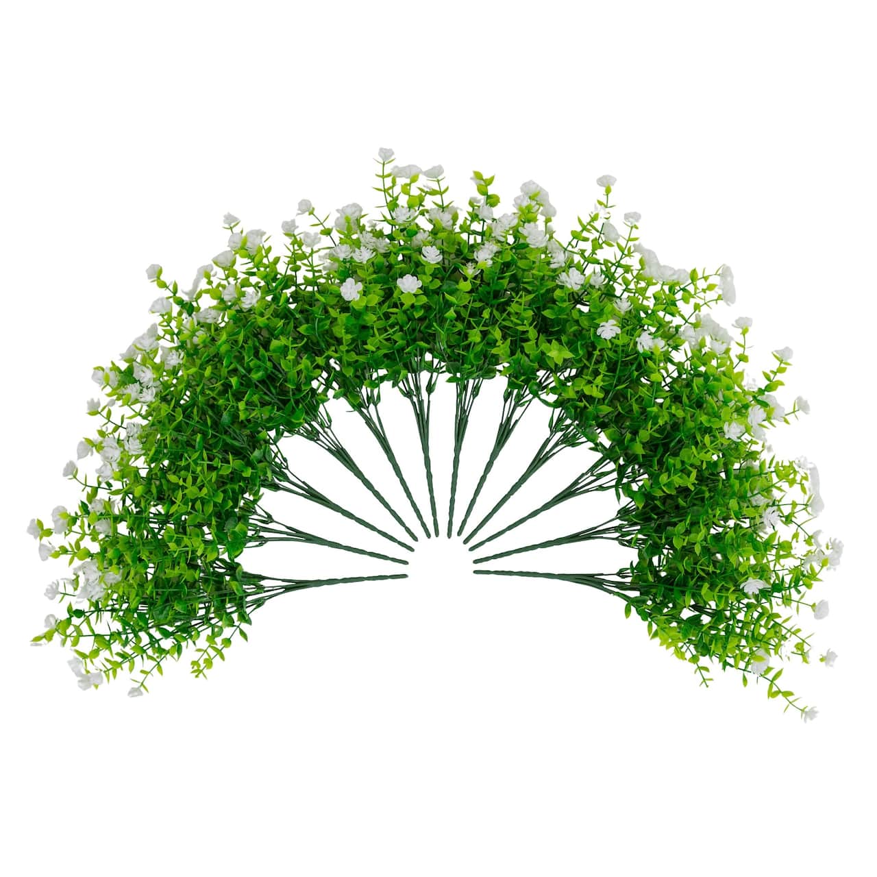 13" UV Resistant Artificial Flowering Mini Rose Bushes, 12ct.